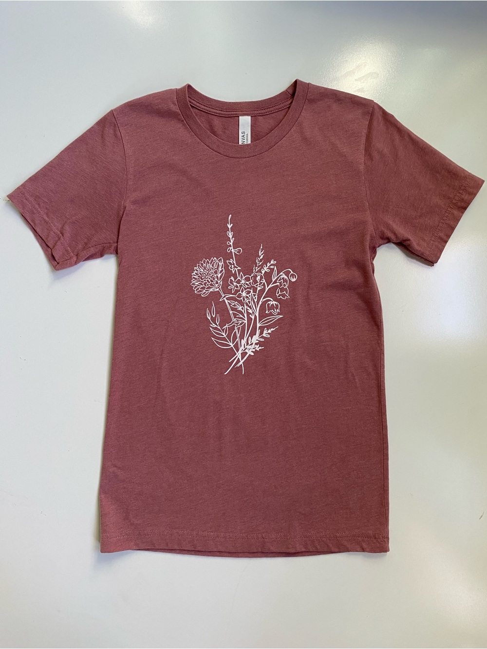 Bella Canvas Floral Short-sleeve Tee Shirt Mauve XS